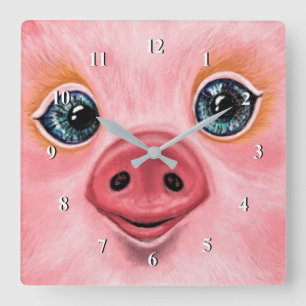Reloj Cuadrado Pequeño bebé cerdito - Sonrisa