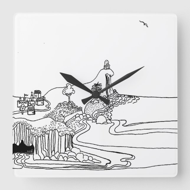 Reloj Cuadrado Pequeño filósofo (Anverso)