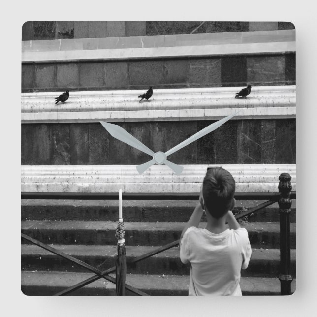 Reloj Cuadrado Pequeño fotógrafo (Anverso)