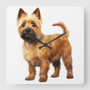 RELOJ CUADRADO PEQUEÑO MARRÓN NORWICH TERRIER DOG
