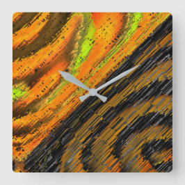 Reloj Cuadrado Pequeño mosaico amarillento y deformado