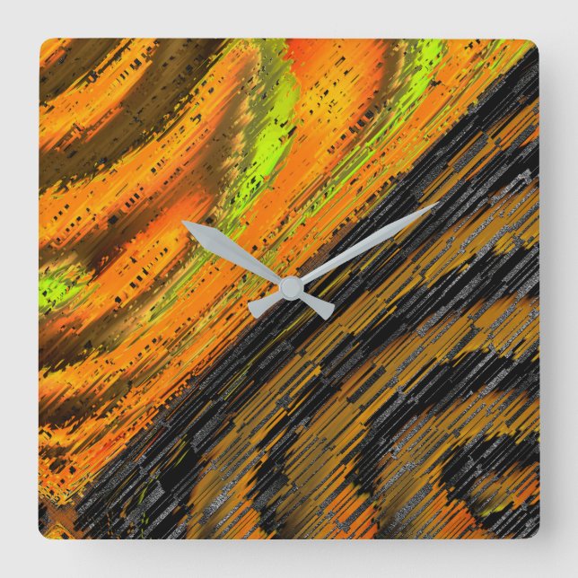 Reloj Cuadrado Pequeño mosaico amarillento y deformado (Anverso)