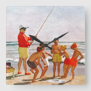 Reloj Cuadrado Pequeños pescados grandes de poste de Richard