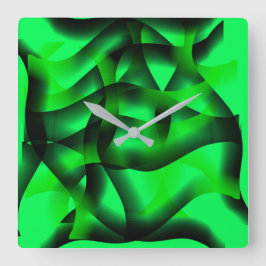 Reloj Cuadrado Perezoso verde y negro, ¿con alguna sombra?