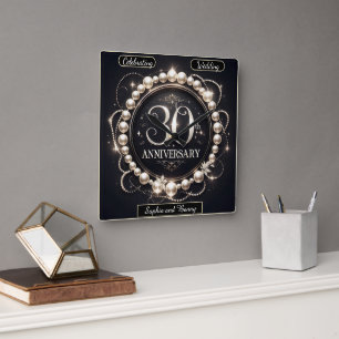 Reloj Cuadrado Perla Elegante 30 Aniversario