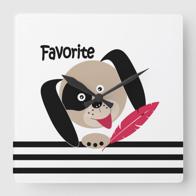 Reloj Cuadrado Perrito favorito (Anverso)