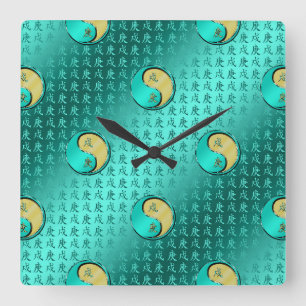 Reloj Cuadrado Perro de Metal