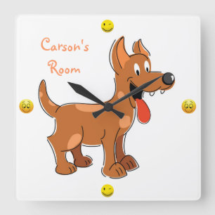 Reloj Cuadrado Perro de perrito lindo del dibujo animado