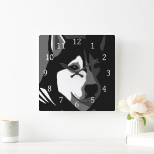 Reloj Cuadrado Perro Husky Siberiano 162