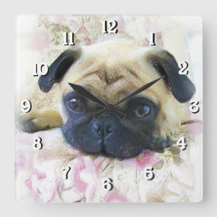 Reloj Cuadrado Perro Pug