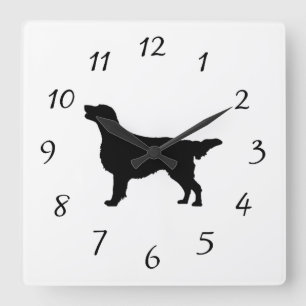 Reloj Cuadrado Perros de amor de silueta de capa plana