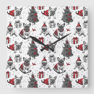 Reloj Cuadrado Perros navidades en boceto de libros de arte
