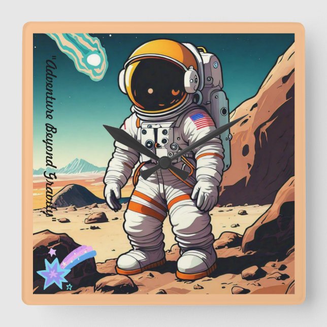 Reloj Cuadrado "Persiguiendo sueños celestes" (Anverso)