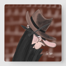 Reloj Cuadrado Personaje de dibujos animados villano furtivo