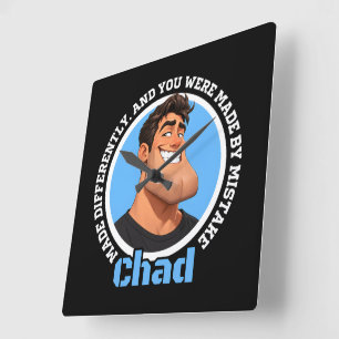 Reloj Cuadrado Personaje Divertido Chad Cita Sarcástica Ilustraci