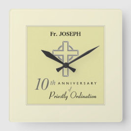Reloj Cuadrado Personalice, 10 años del Grabado en relieve sacerd
