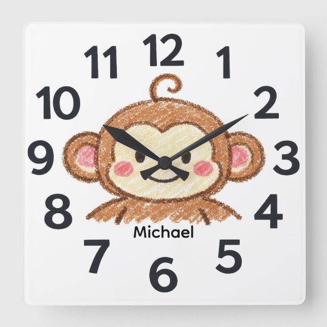 Reloj Cuadrado Personalised Child's Wall Clock (Anverso)
