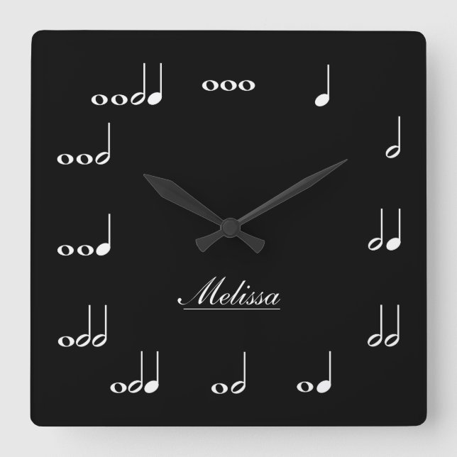 Reloj Cuadrado Personalised Music Notes (Anverso)
