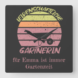 Reloj Cuadrado personalisierbares Design Gärtnerin