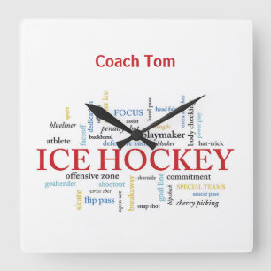 Reloj Cuadrado Personaliza, Entrenador de Hockey sobre Hielo Grac