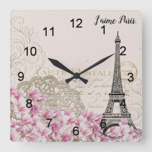 Reloj Cuadrado Personalizable Classic Paris Motif