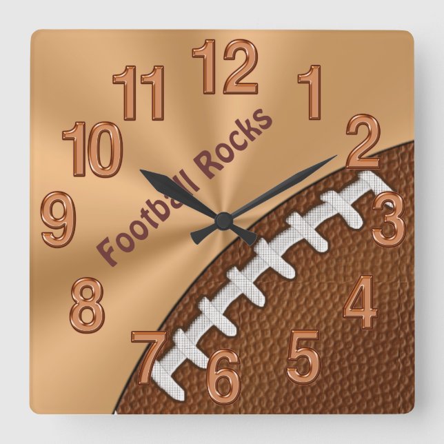 Reloj Cuadrado Personalizable de bloques de fútbol Guay para chic