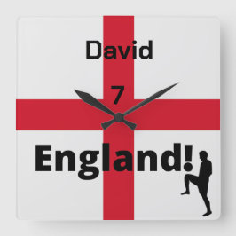 Reloj Cuadrado Personalizable de jugador de fútbol de Inglaterra