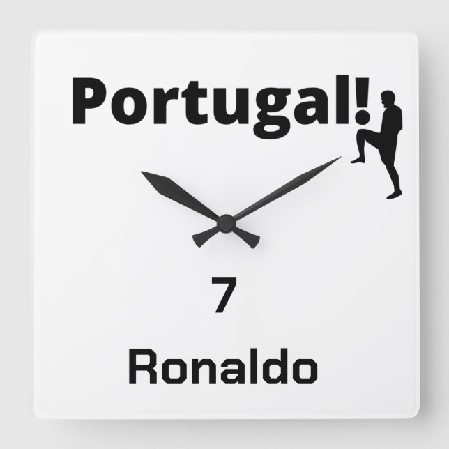 Reloj Cuadrado Personalizable de jugador de fútbol de Portugal (Anverso)