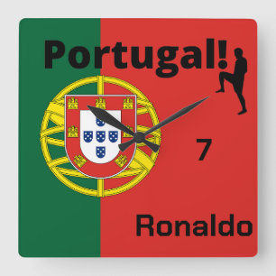 Reloj Cuadrado Personalizable de jugador de fútbol de Portugal
