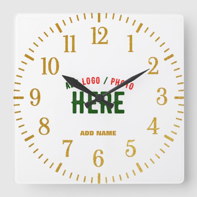 RELOJ CUADRADO PERSONALIZABLE MODERNO ESTILO BLANCO VERIFICADO MA (Anverso)