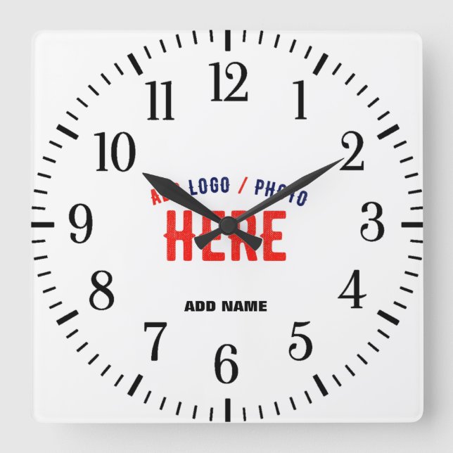 RELOJ CUADRADO PERSONALIZABLE MODERNO ESTILO BLANCO VERIFICADO MA (Anverso)