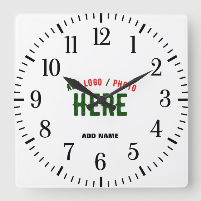 RELOJ CUADRADO PERSONALIZABLE MODERNO ESTILO BLANCO VERIFICADO MA (Anverso)