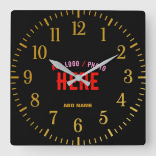 RELOJ CUADRADO PERSONALIZABLE MODERNO ESTILO NEGRO VERIFICADO MAR