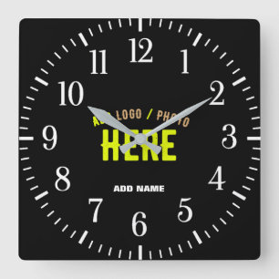 RELOJ CUADRADO PERSONALIZABLE MODERNO ESTILO NEGRO VERIFICADO MAR