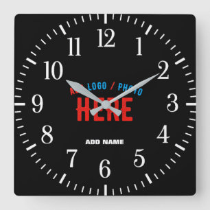 RELOJ CUADRADO PERSONALIZABLE MODERNO ESTILO NEGRO VERIFICADO MAR