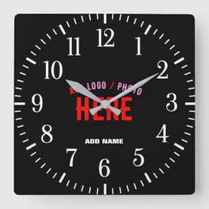 RELOJ CUADRADO PERSONALIZABLE MODERNO ESTILO NEGRO VERIFICADO MAR