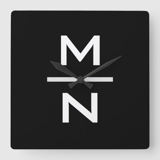 Reloj Cuadrado Personalizable monograma personal (Anverso)