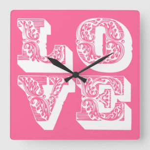 Reloj Cuadrado Personalizable Retro LOVE Square