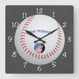 Reloj Cuadrado Personalización de foto de fondo texturizada de bé