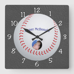 Reloj Cuadrado Personalización de foto de fondo texturizada de bé