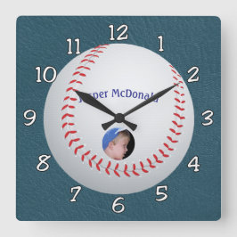 Reloj Cuadrado Personalización de foto de fondo texturizada de bé