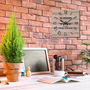 Reloj Cuadrado Personalización de Guay de aviación piloto en saló