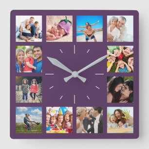 Reloj Cuadrado Personalizado 12 Keepsake Recuerdos Collage de fot
