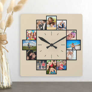 Reloj Cuadrado Personalizado 12 Keepsake Recuerdos Collage de fot