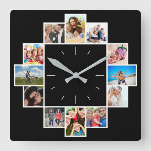 Reloj Cuadrado Personalizado 12 Keepsake Recuerdos Collage de fot