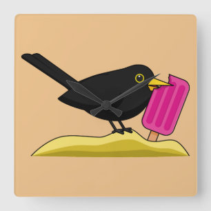 Reloj Cuadrado Personalizado Blackbird come un helado