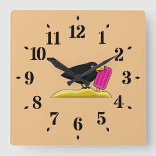 Reloj Cuadrado Personalizado Blackbird come un helado