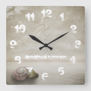 Reloj Cuadrado Personalizado con tema de Playa de Fantasía