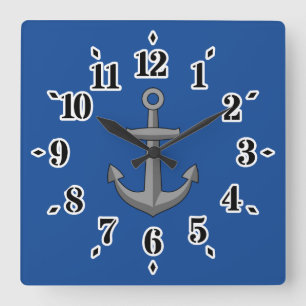 Reloj Cuadrado Personalizado de anclaje de barco