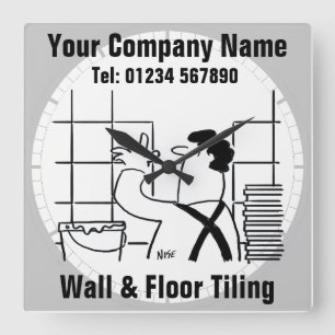 Reloj Cuadrado Personalizado de baldosas de pared y suelo